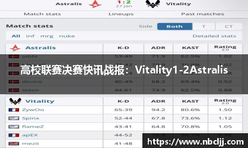 高校联赛决赛快讯战报：Vitality1-2Astralis
